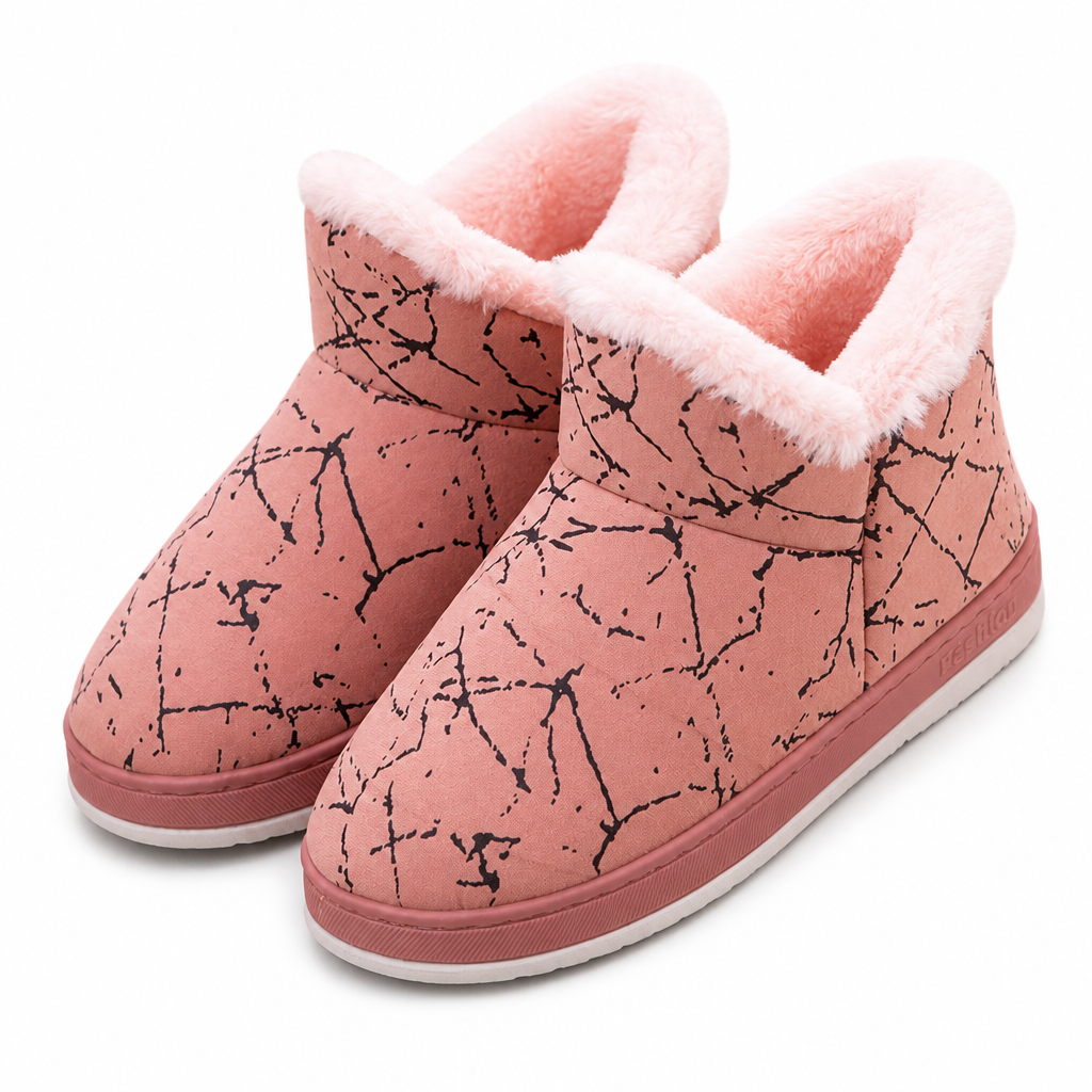 Sasha | Womens Slippers Fluffy Warm Faux Fur House Slippers Pink packshot