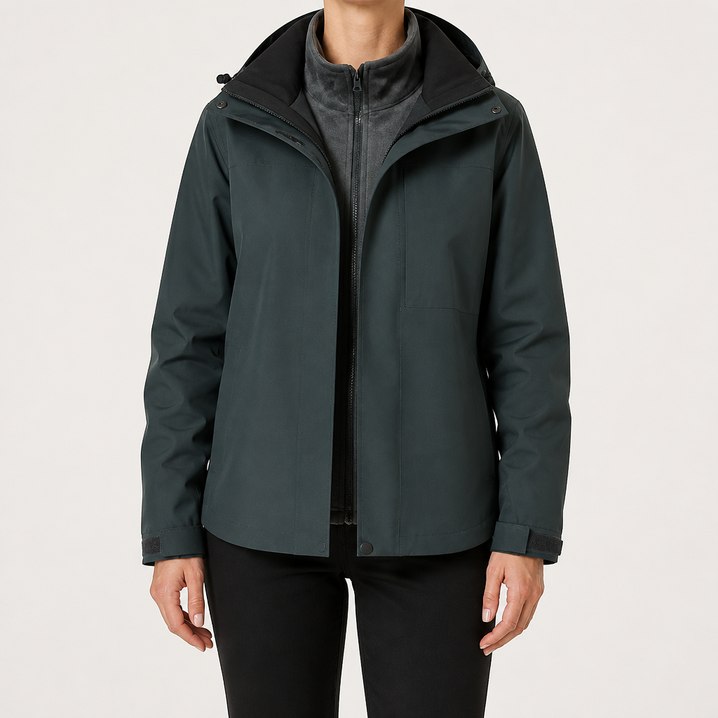 Rosalind | Womens Waterproof 3 in 1 Hooded Jacket, Charcoal