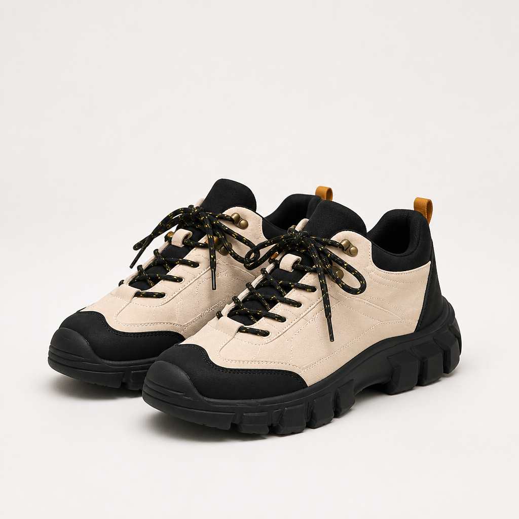 Sawyer | Womens Chunky Platform Lace Up Ankle Combat Boots, Black Grey 4