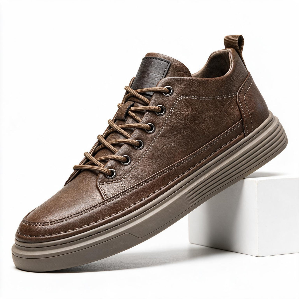 Maren | Mens Trainers Leather British Casual Smart Sneakers Shoes Brown packshot