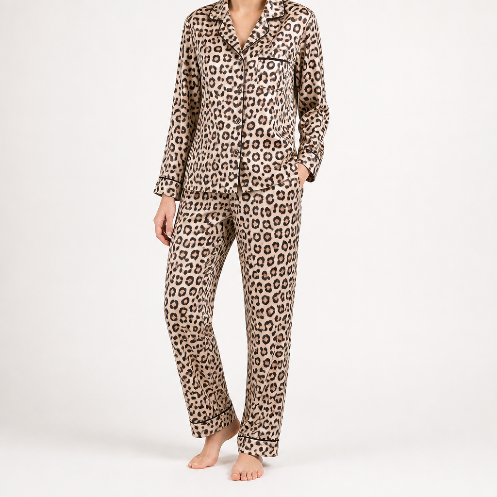 Harriet | Womens Long Sleeve Pyjama Set With Pockets Loungewear, Burgundy