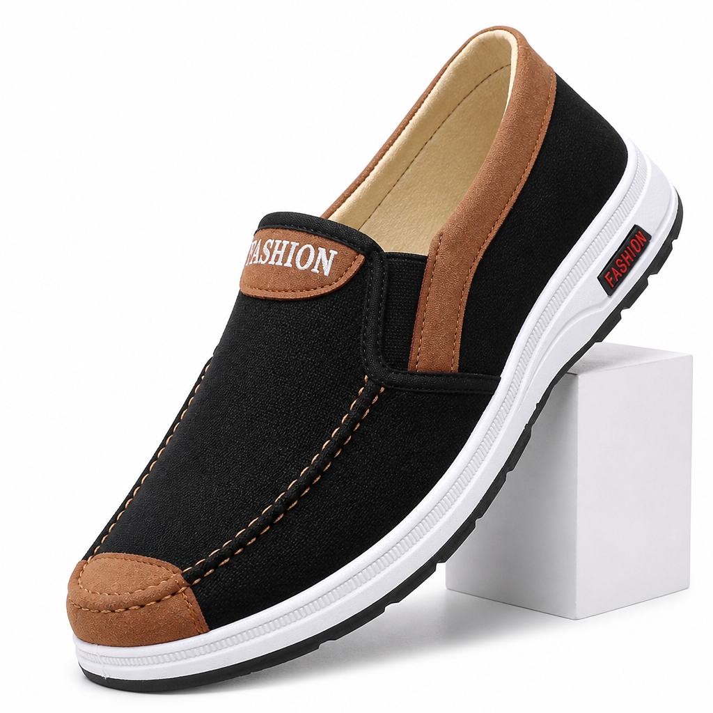 Cedric | Mens Canvas Work Shoes Breathable Lightweight Non Slip Shoes Black 5 packshot