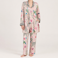 Marlowe | Womens Long Sleeve Satin Pyjama Set, Pink