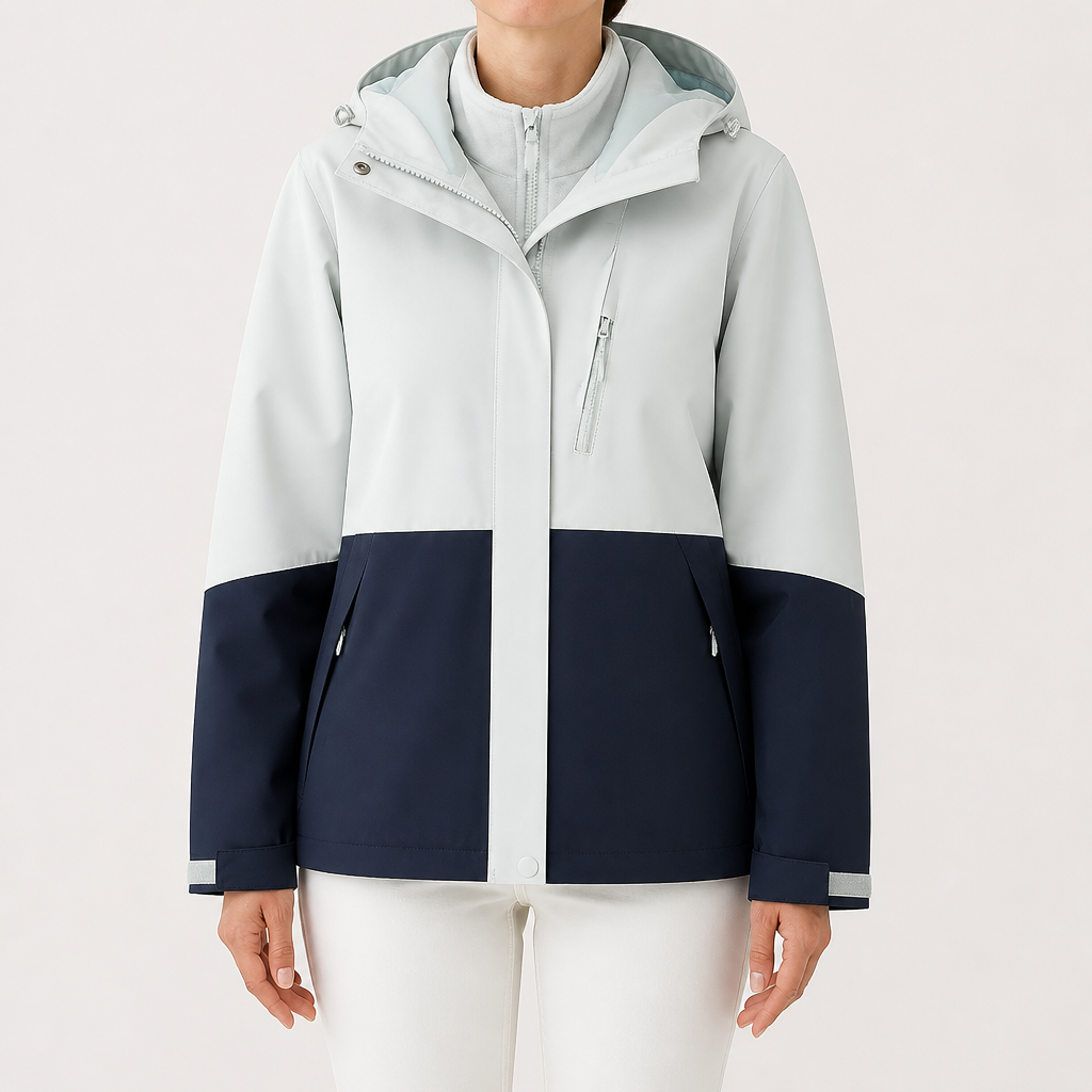 Imogen | Womens 3 In 1 Waterproof Hooded Softshell Jacket, Stone Grey