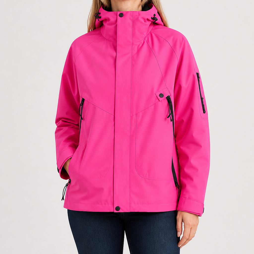 Rowan | Womens Waterproof 3 in 1 Hooded Jacket, Magenta 3