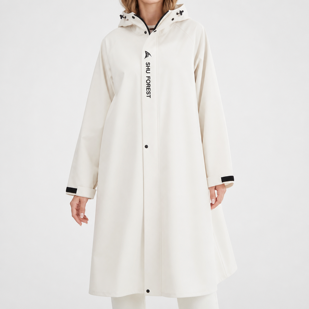 Cordelia | Womens Waterproof Hooded Rain Jacket, White