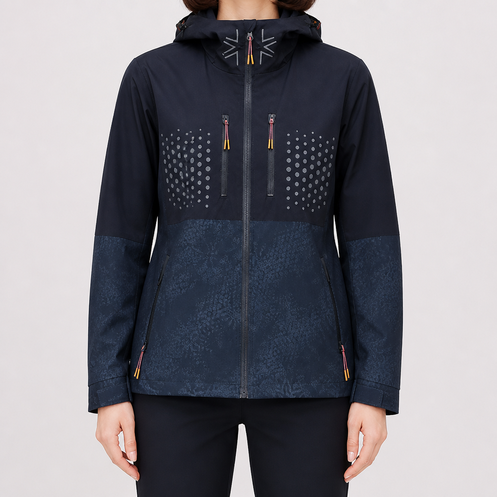 Harriet | Womens Quick Dry Hooded Running Jacket, Navy Blue