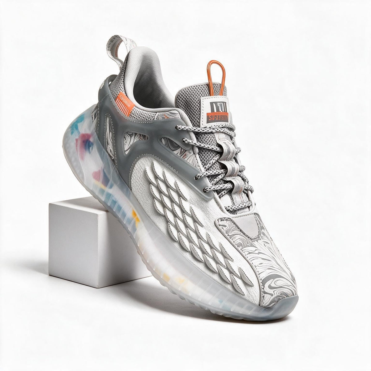 Harlan | Mens Lightweight Breathable Mesh Running On Shoes Grey packshot
