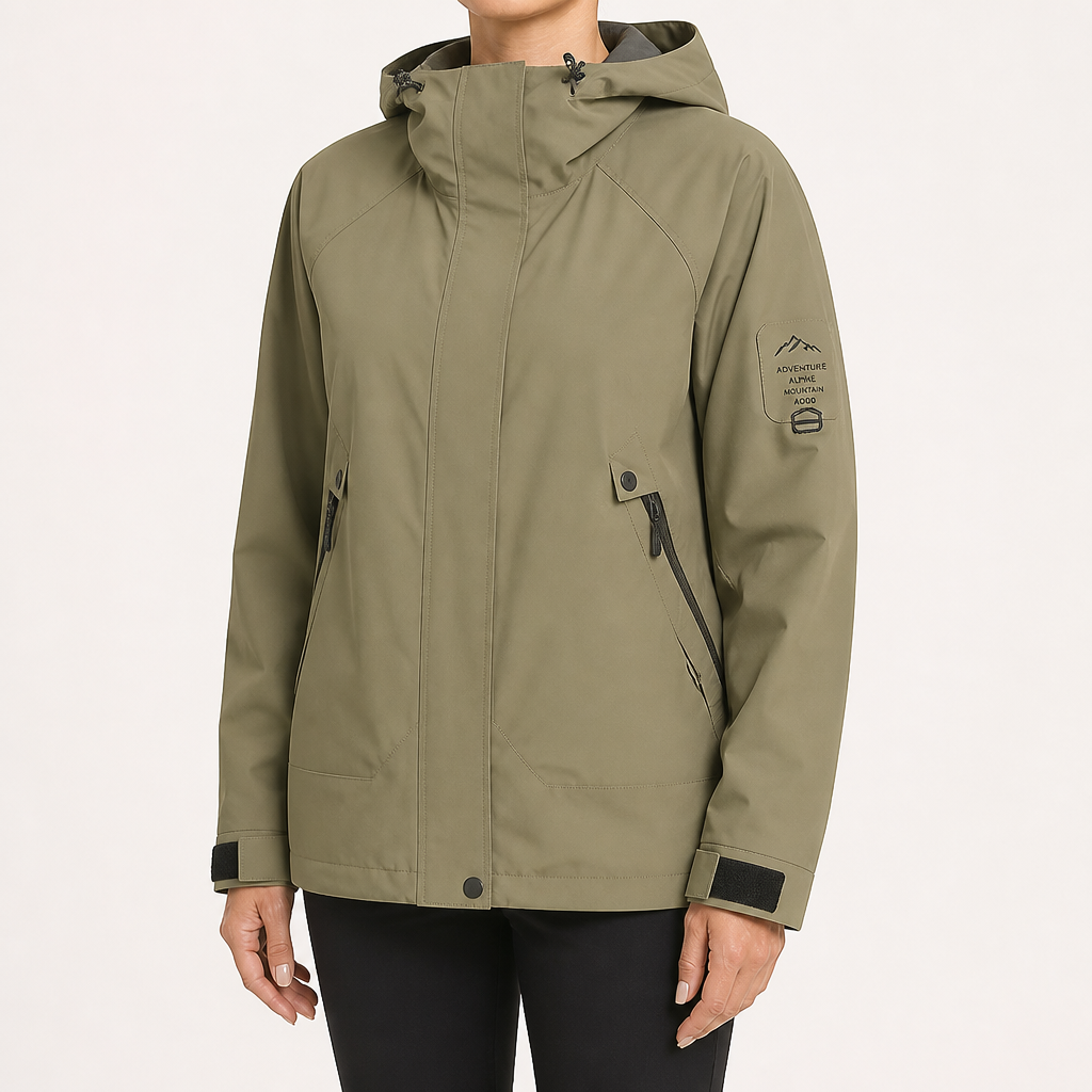 Rowan | Womens Waterproof 3 in 1 Hooded Jacket, Army Green 3