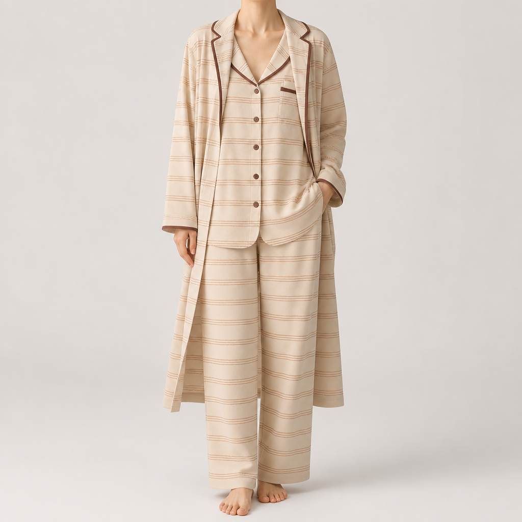 Beatrice | Womens Cotton Long Sleeve Pyjama Set, Blush Pink