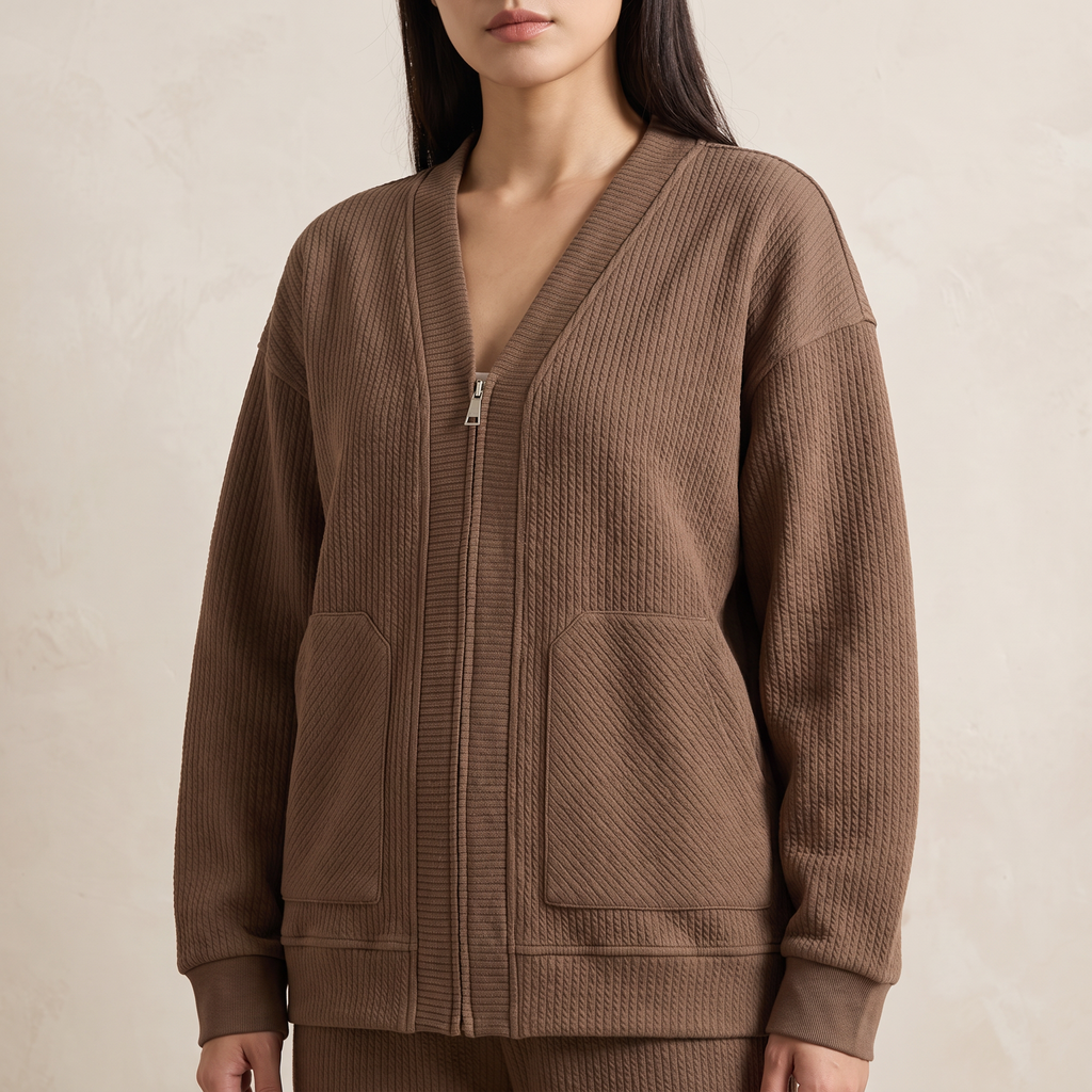 Dalston | Cardigan Knit Sweater Ribbed