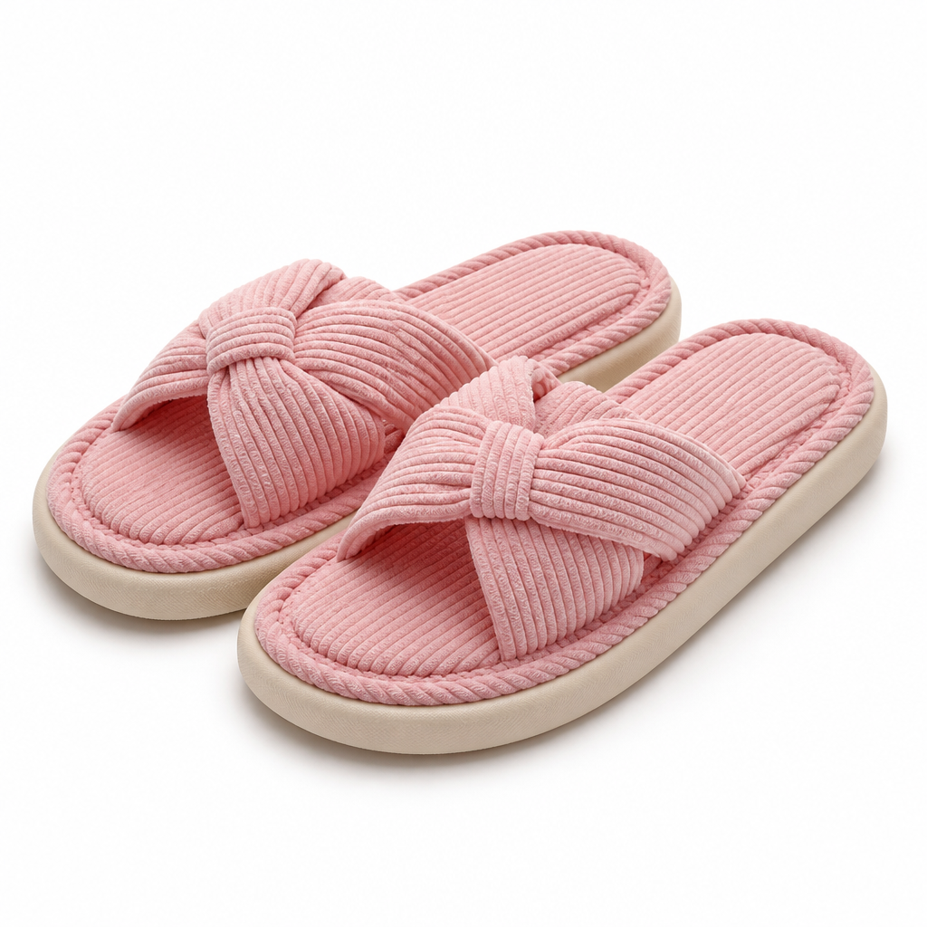 Wren | Womens Slippers House Indoor Open Toe Soft Sole Slippers Pink packshot