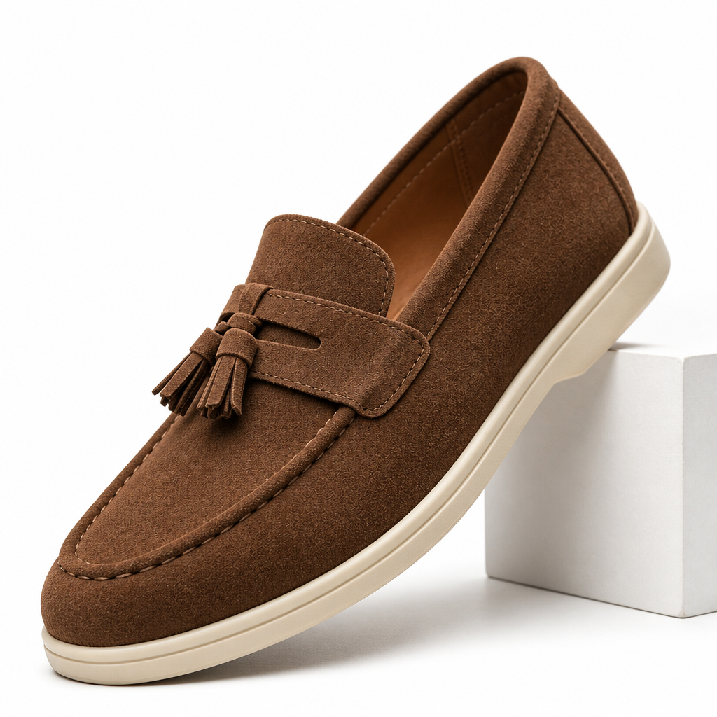 Fabian | Mens Leather Loafers Slip on Driving Casual Shoes Brown 4 packshot