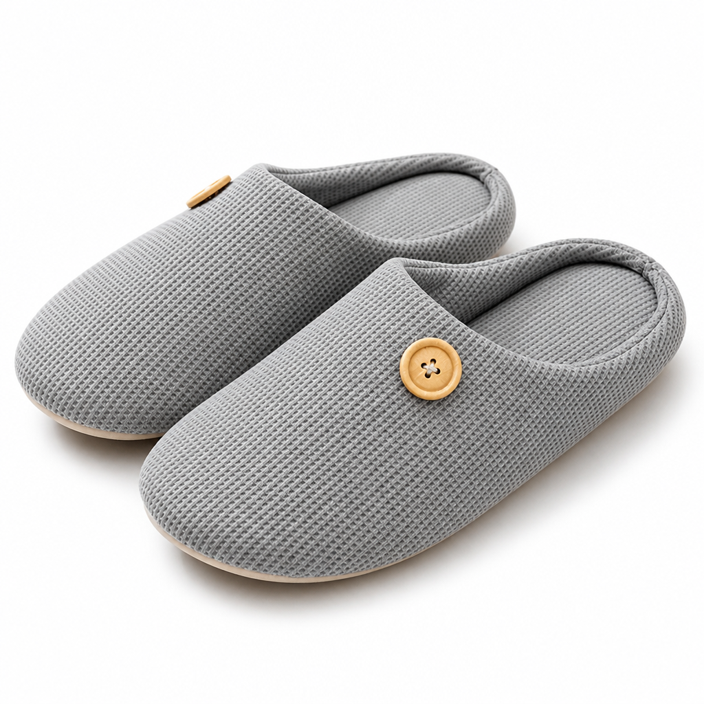 Romy | Womens Slippers Fluffy Warm Cotton House Indoor Slippers Gray packshot