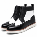 Blythe | Mens Leather Lace Up Combat Military Mid Calf Boots Black packshot