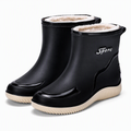 Esme | Womens Wellington Boots Waterproof Non Slip Mid Calf Rain Boots Black packshot