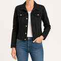 Sylvie | Womens Cropped Denim Jacket, Black