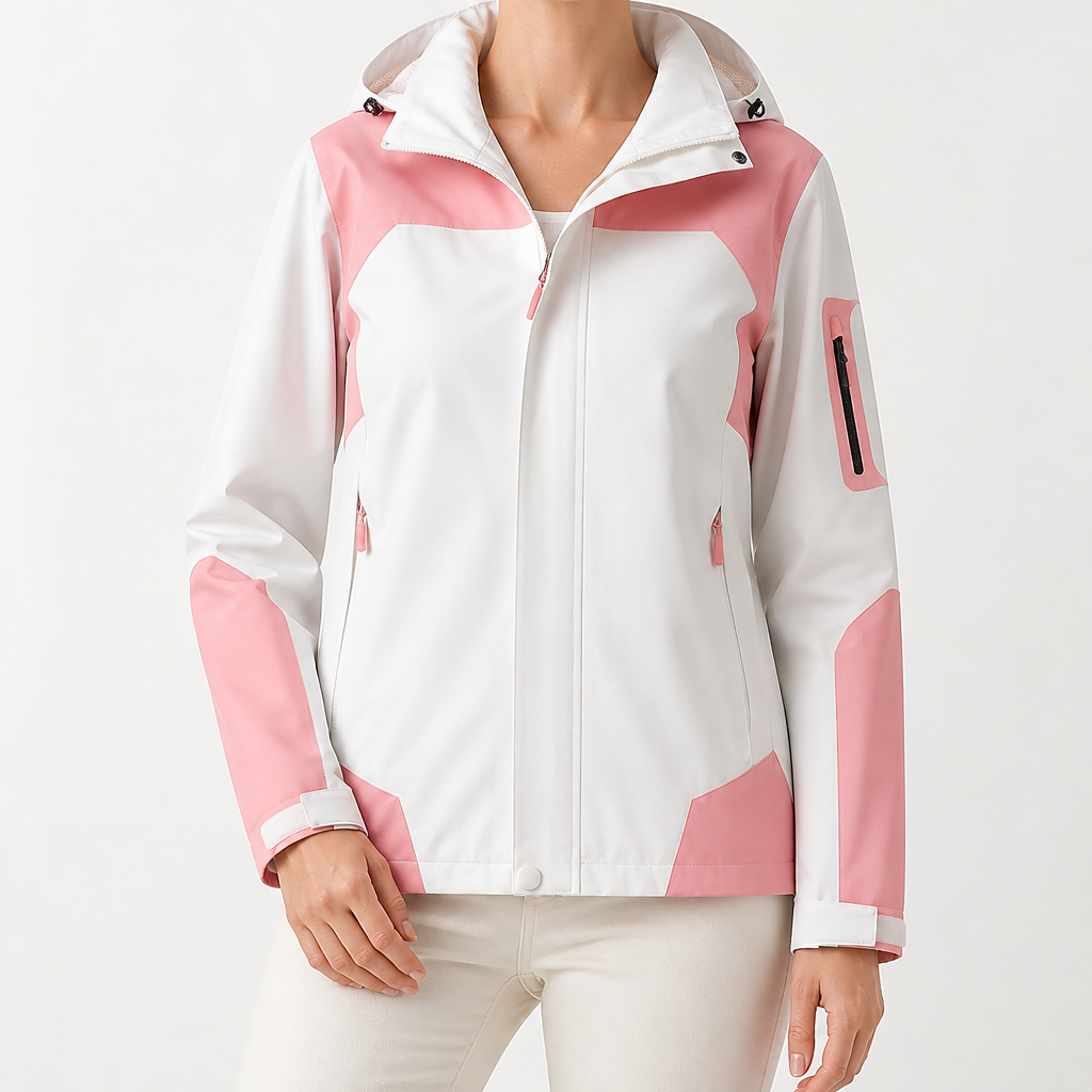 Harriet | Womens Waterproof Windbreaker Jacket, Pink White