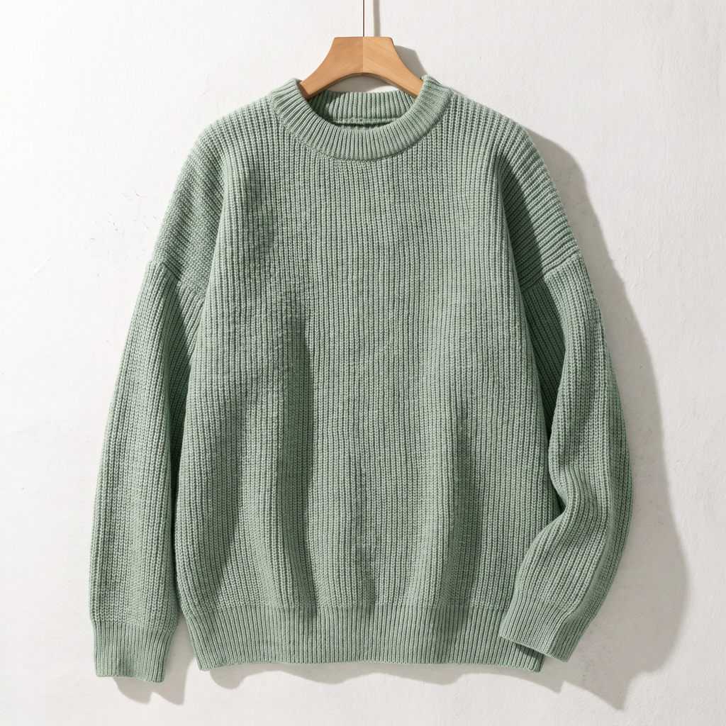 Blythe | Relaxed Chunky Cardigan Sweater Knit Crew Neck