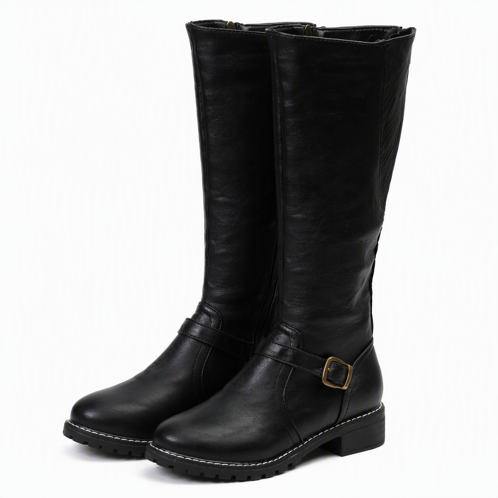 Roland | Womens Ankle Boots Winter Warm Lace Up Leather Boots Black packshot