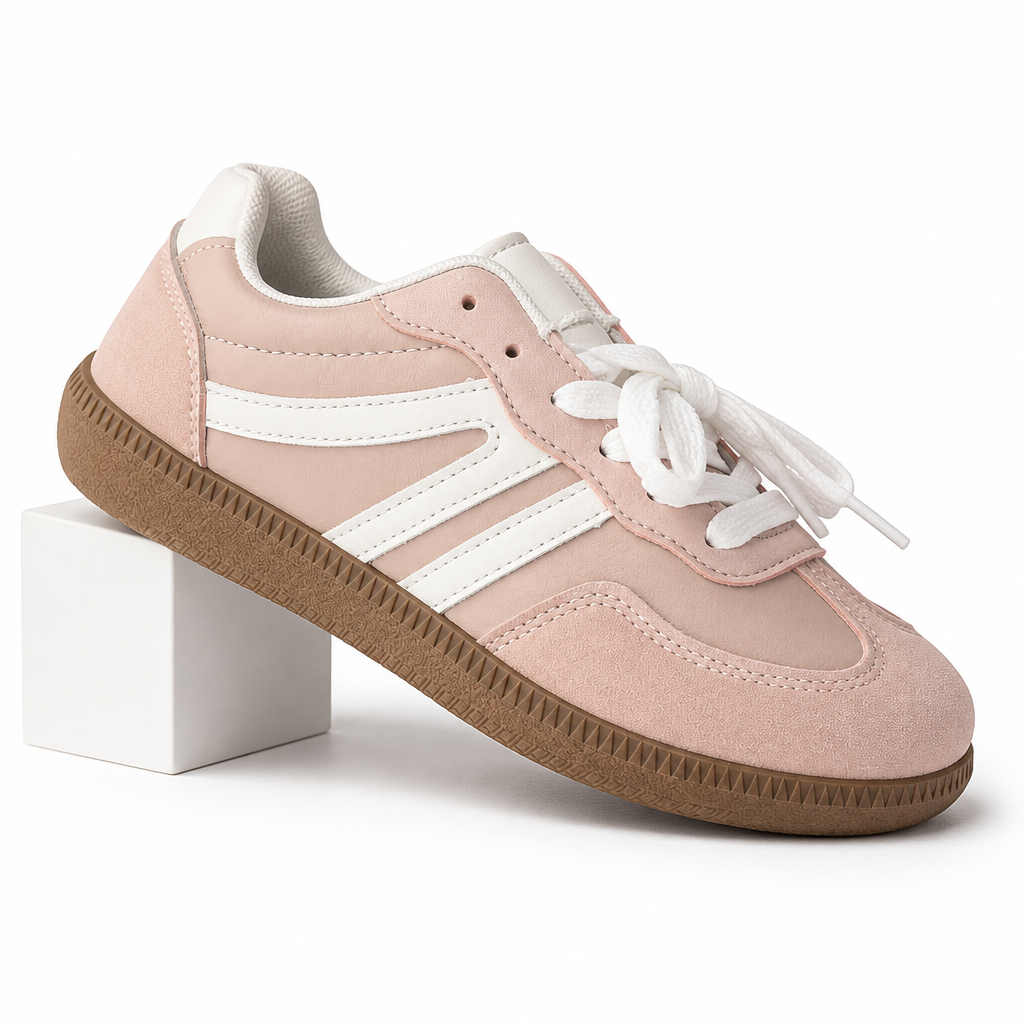 Ozias | Womens Trainers Running Shoes Sports Retro Lace Up Shoes Pink 3 packshot