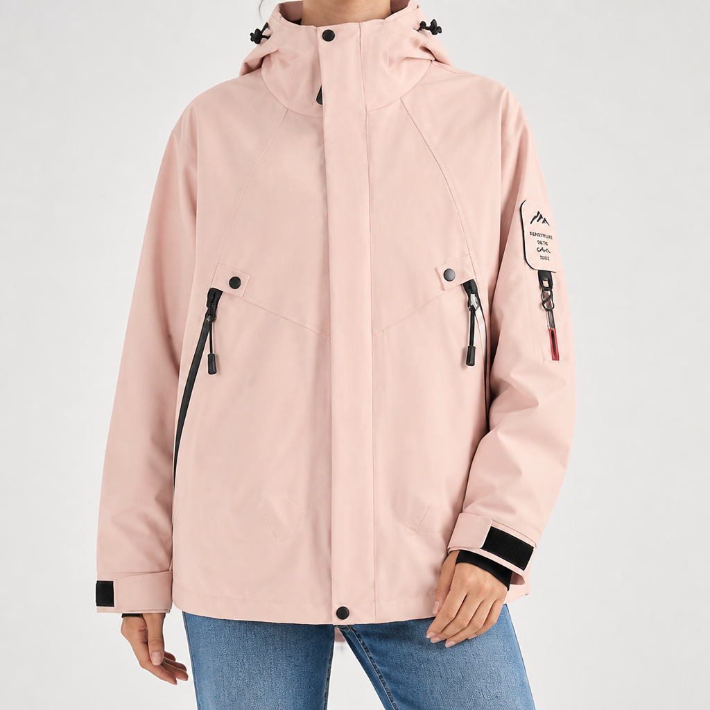 Rowan | Womens Waterproof 3 in 1 Hooded Jacket, Ice Pink 2