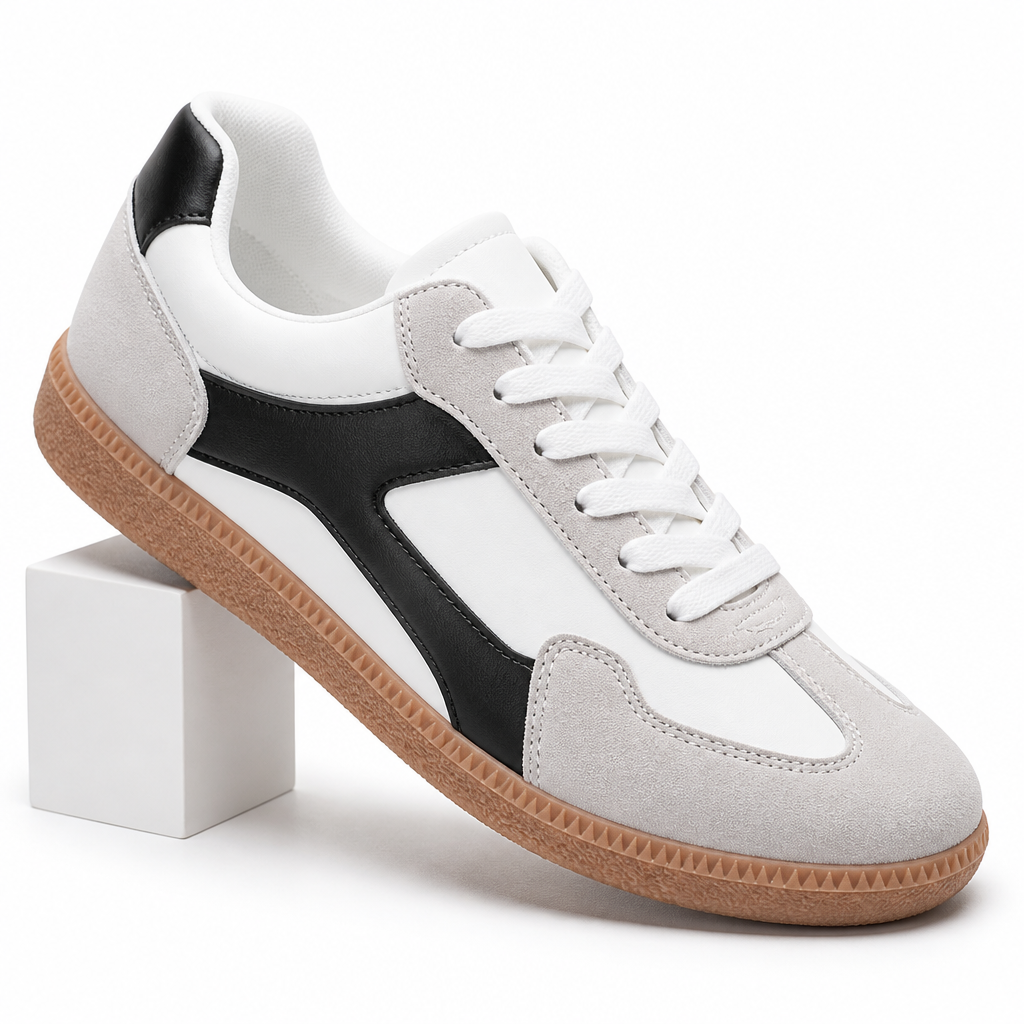 Ozias | Womens Trainers Running Shoes Sports Retro Lace Up Shoes Black 2 packshot