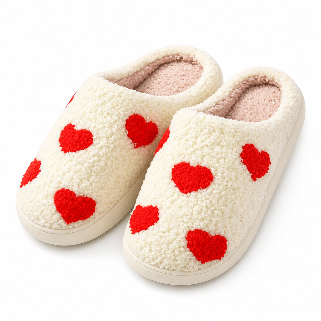 Tamsin | Womens Slippers Fluffy Cute Cartoon Warm House Slippers Love packshot