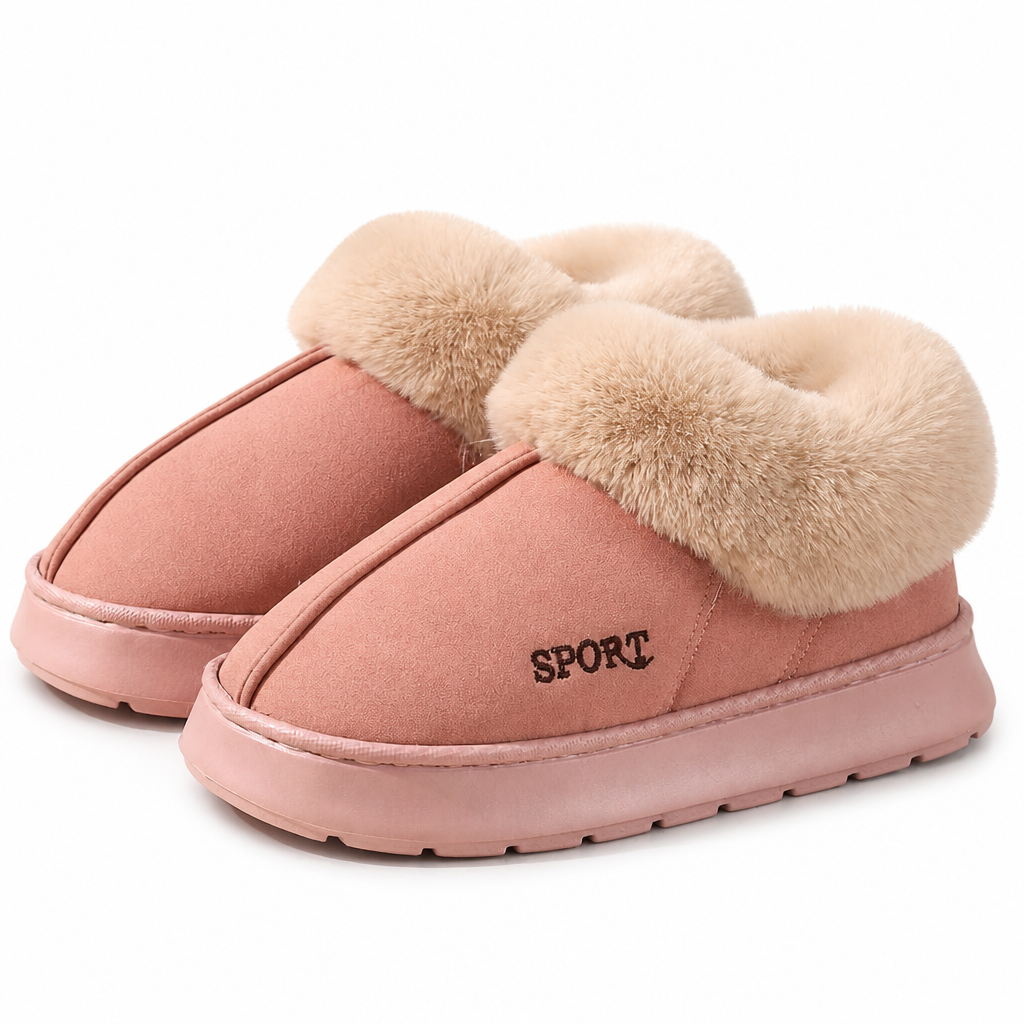 Kaya | Womens Slippers Fluffy Warm Memory Foam House Slippers Pink packshot