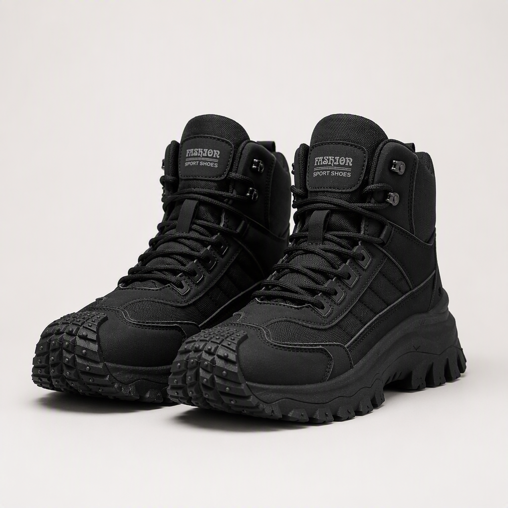 Bennett | Mens Lace Up Tactical Hiking Boots, Black