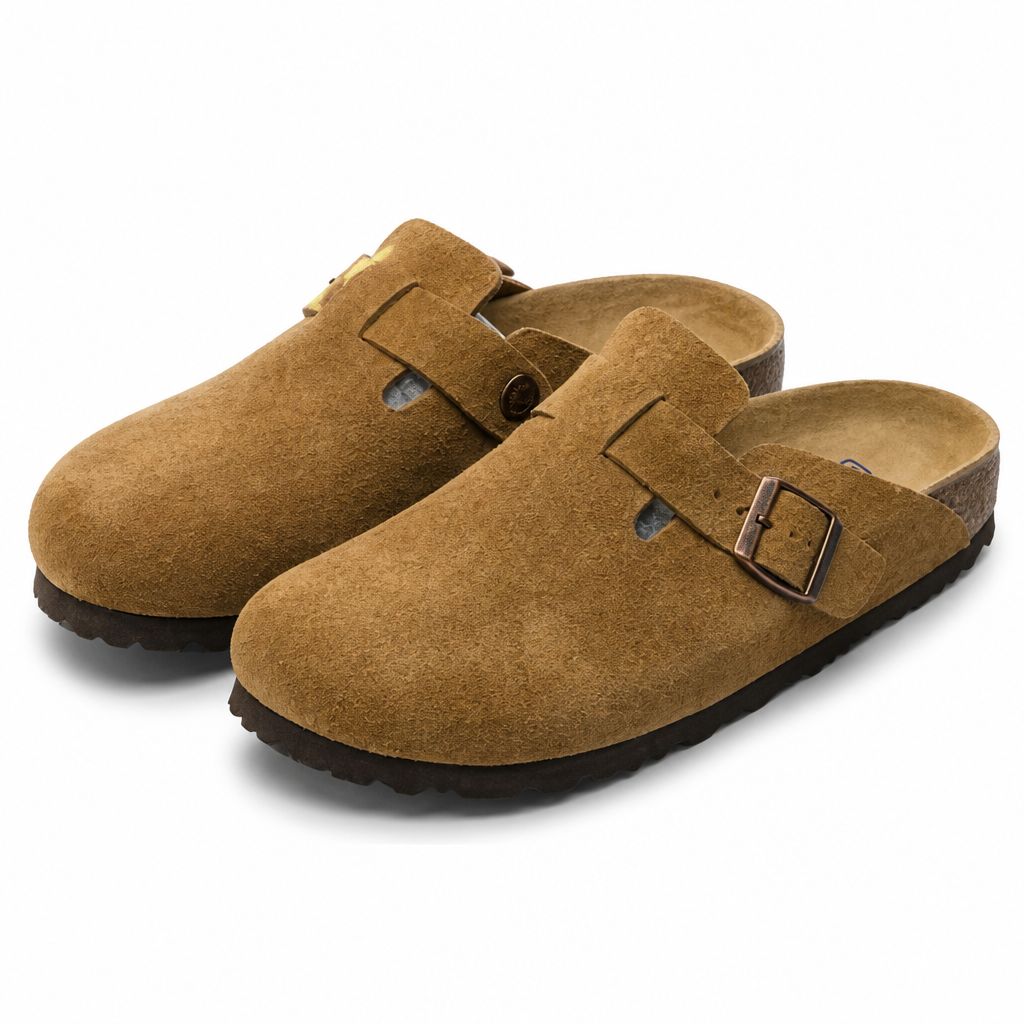 Foster | Leather Clogs Mules Closed Toe Platform Slippers Sandals Maroon packshot