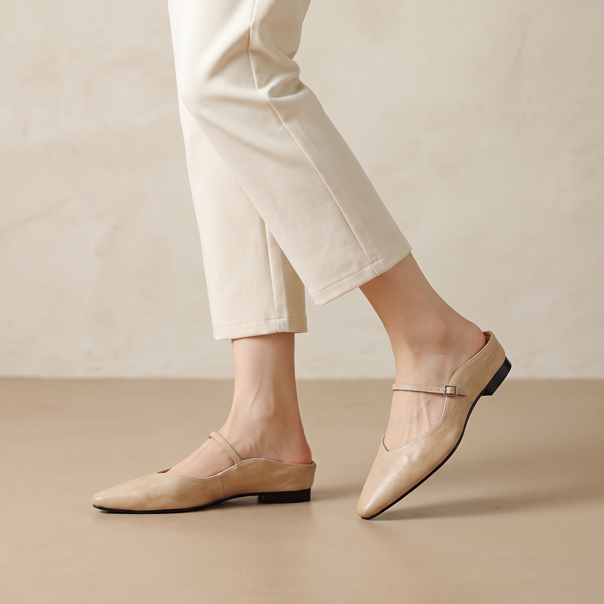 Theodora | Slim Mules Slippers Leather