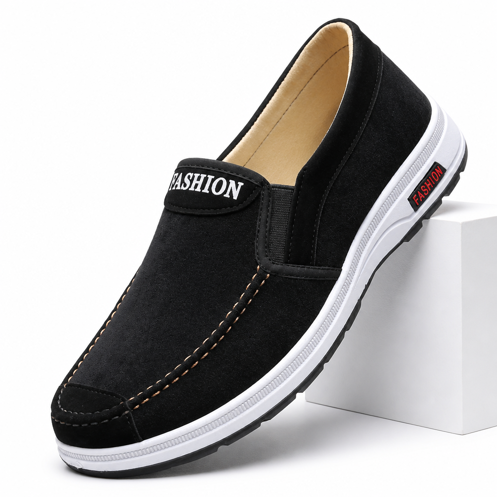 Cedric | Mens Canvas Work Shoes Breathable Lightweight Non Slip Shoes Black packshot