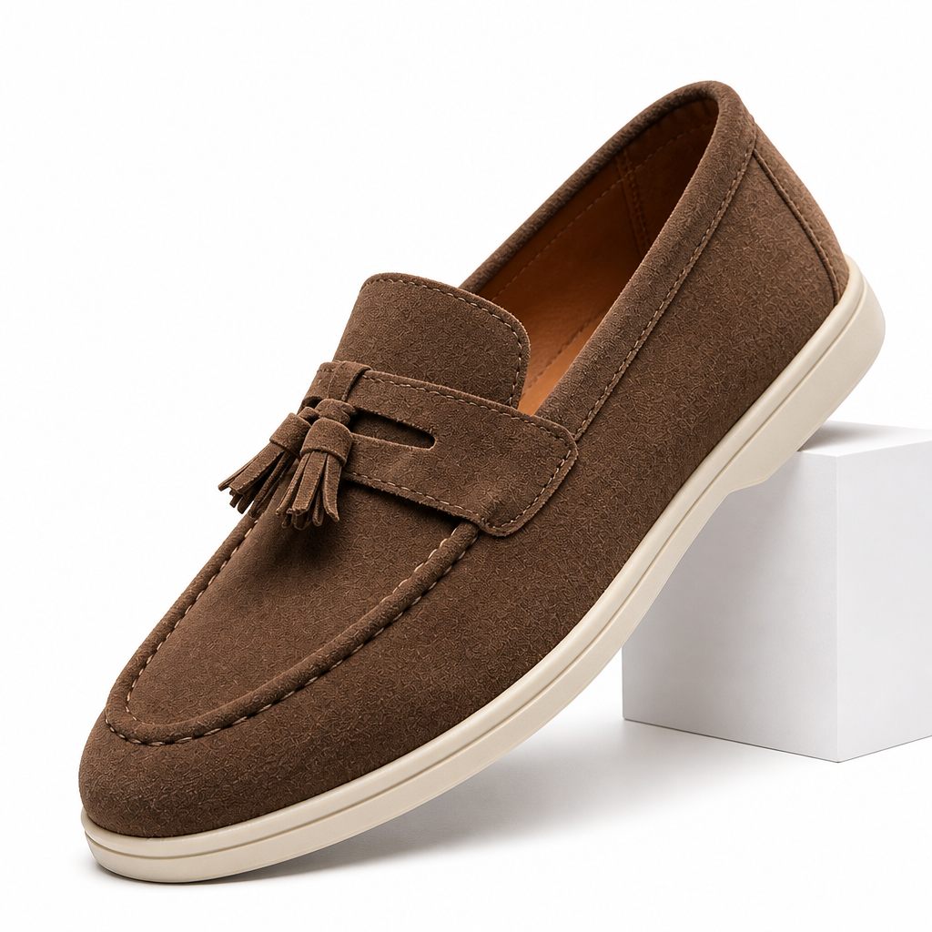 Fabian | Mens Leather Loafers Slip on Driving Casual Shoes Brown 2 packshot
