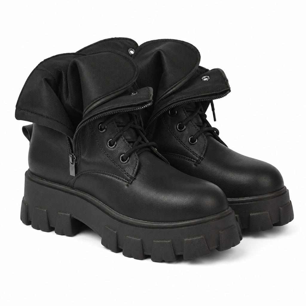 Edmund | Womens Snow Boots Fleece Lined Warm Mid Calf Winter Boots Black 2 packshot