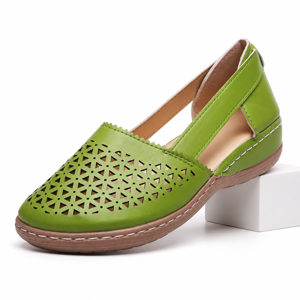 Pim | Womens Trainers Casual Leather Lace Up Shoes Light Green packshot