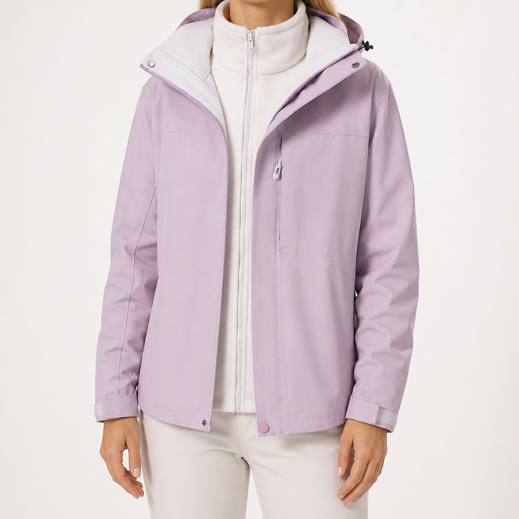 Rosalind | Womens Waterproof 3 in 1 Hooded Jacket, Mauve