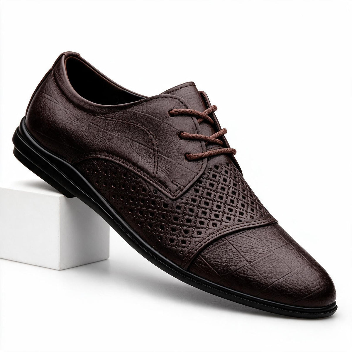 Ellery | Womens Leather Business Formal Dress Black Brown Shoes Brown packshot