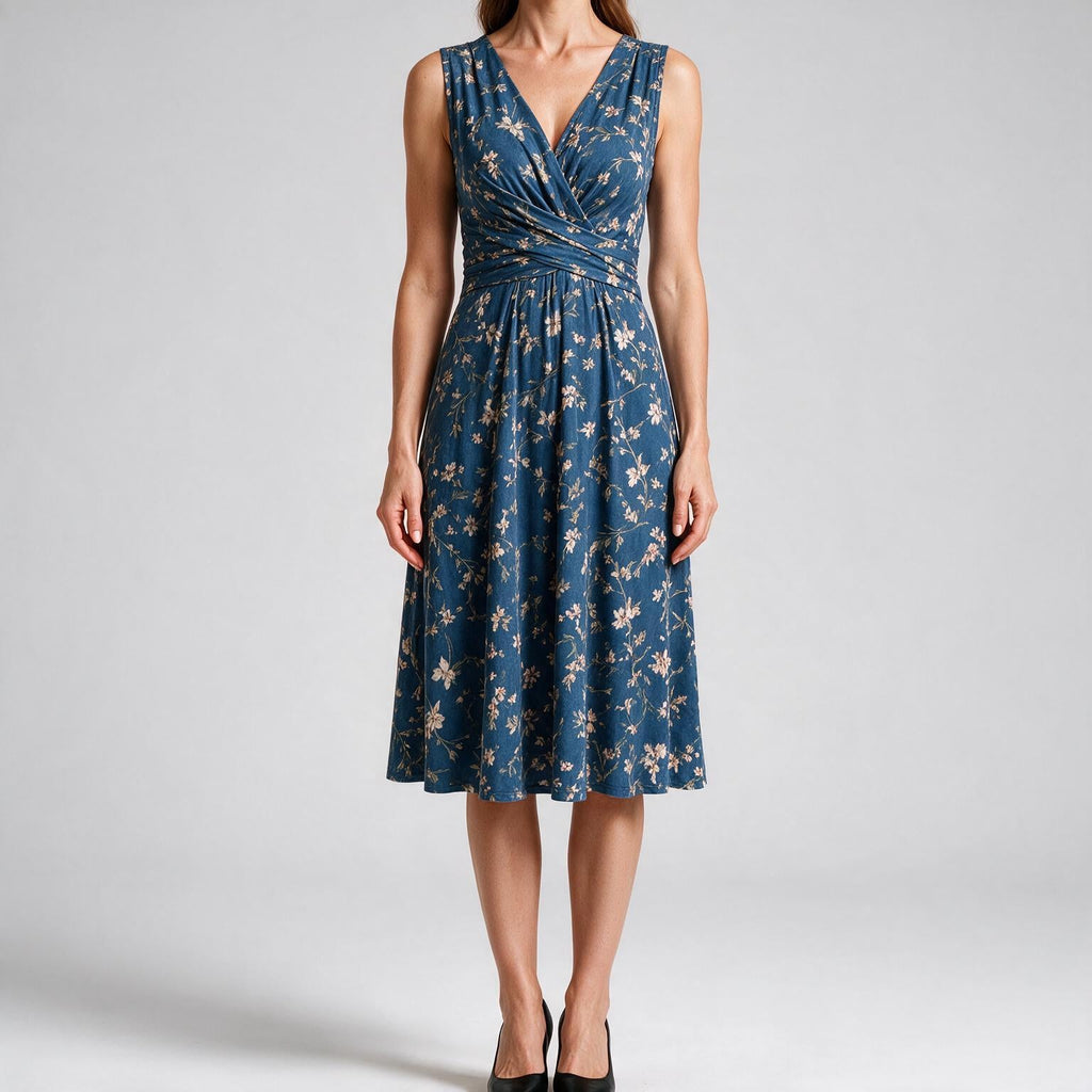 Bianca | Womens Wedding Guest Summer Printed V Neck Casual Dress Print 1