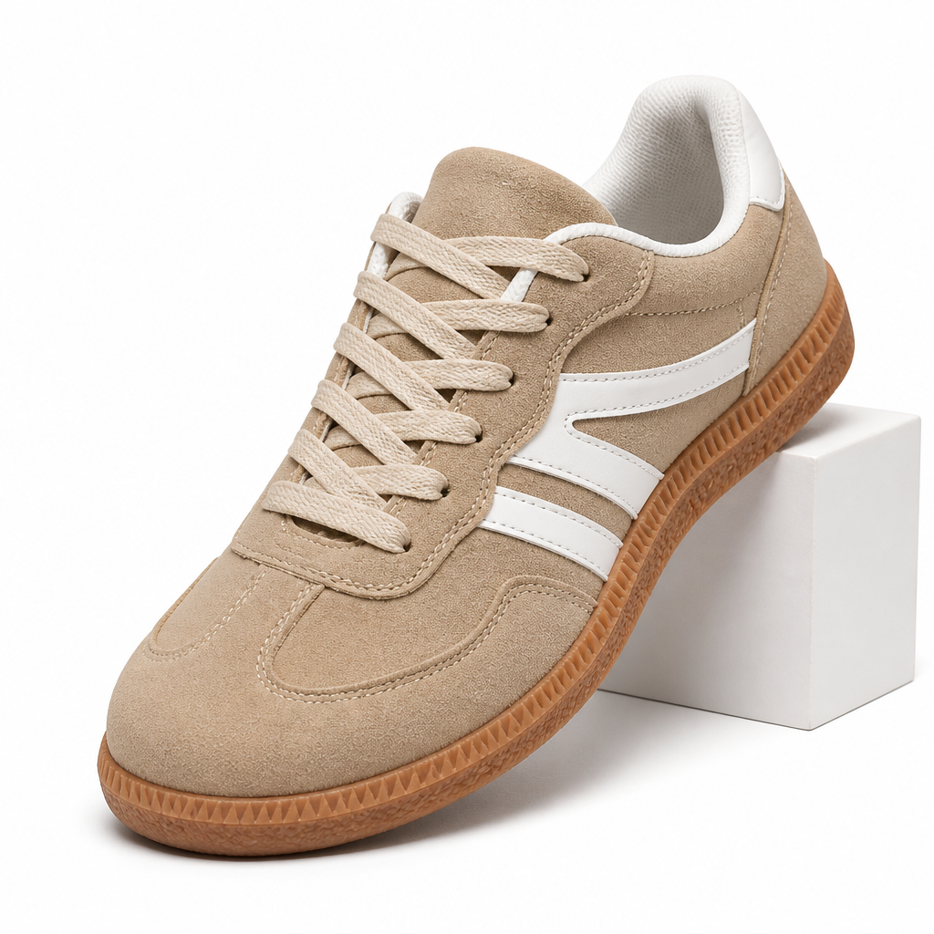 Ozias | Womens Trainers Running Shoes Sports Retro Lace Up Shoes Khaki packshot