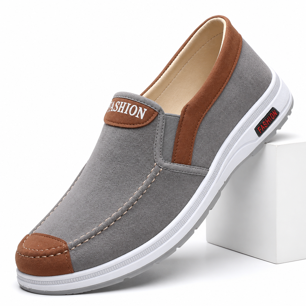 Cedric | Mens Canvas Work Shoes Breathable Lightweight Non Slip Shoes Grey 2 packshot
