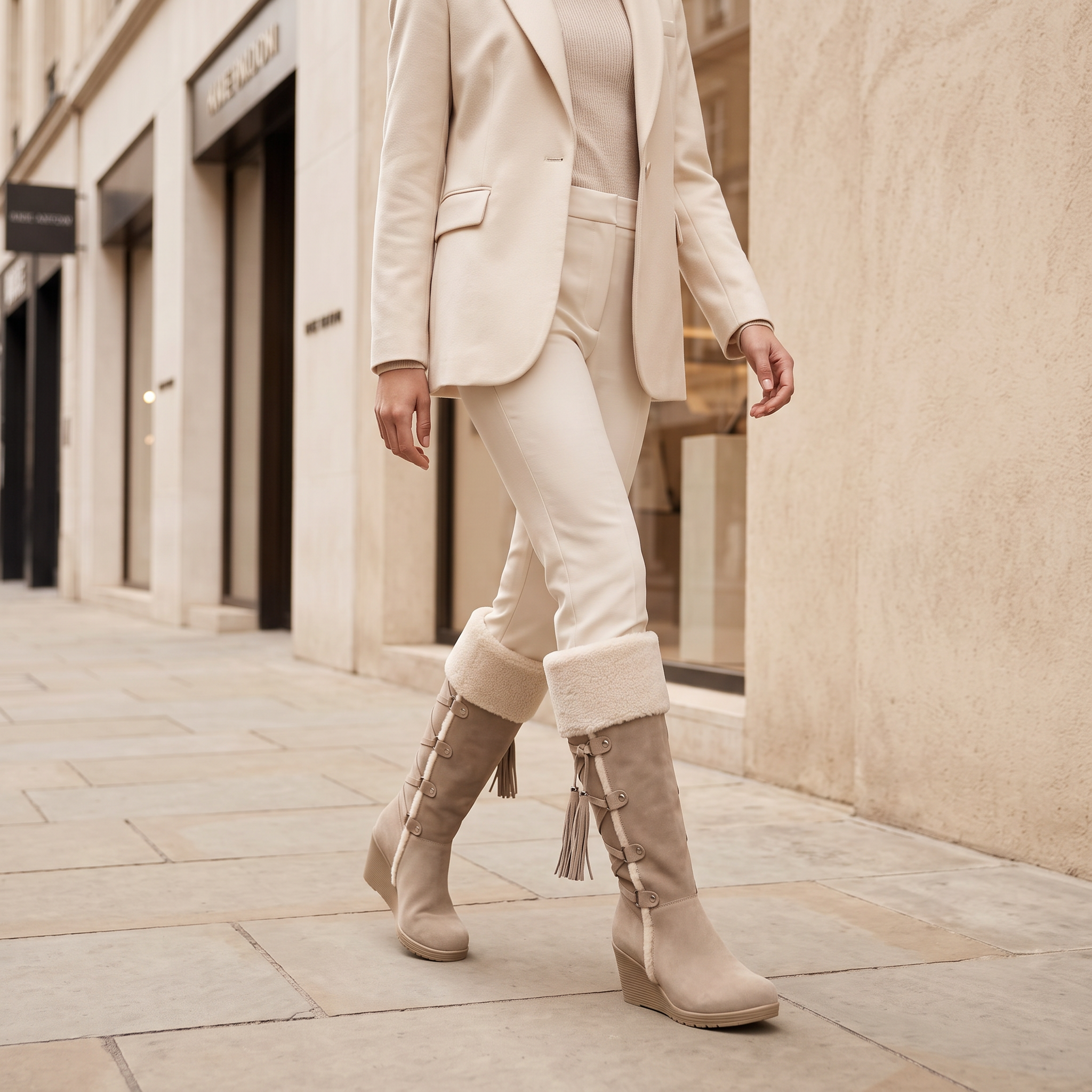 Quentin | Knee High Boots Ankle Shearling