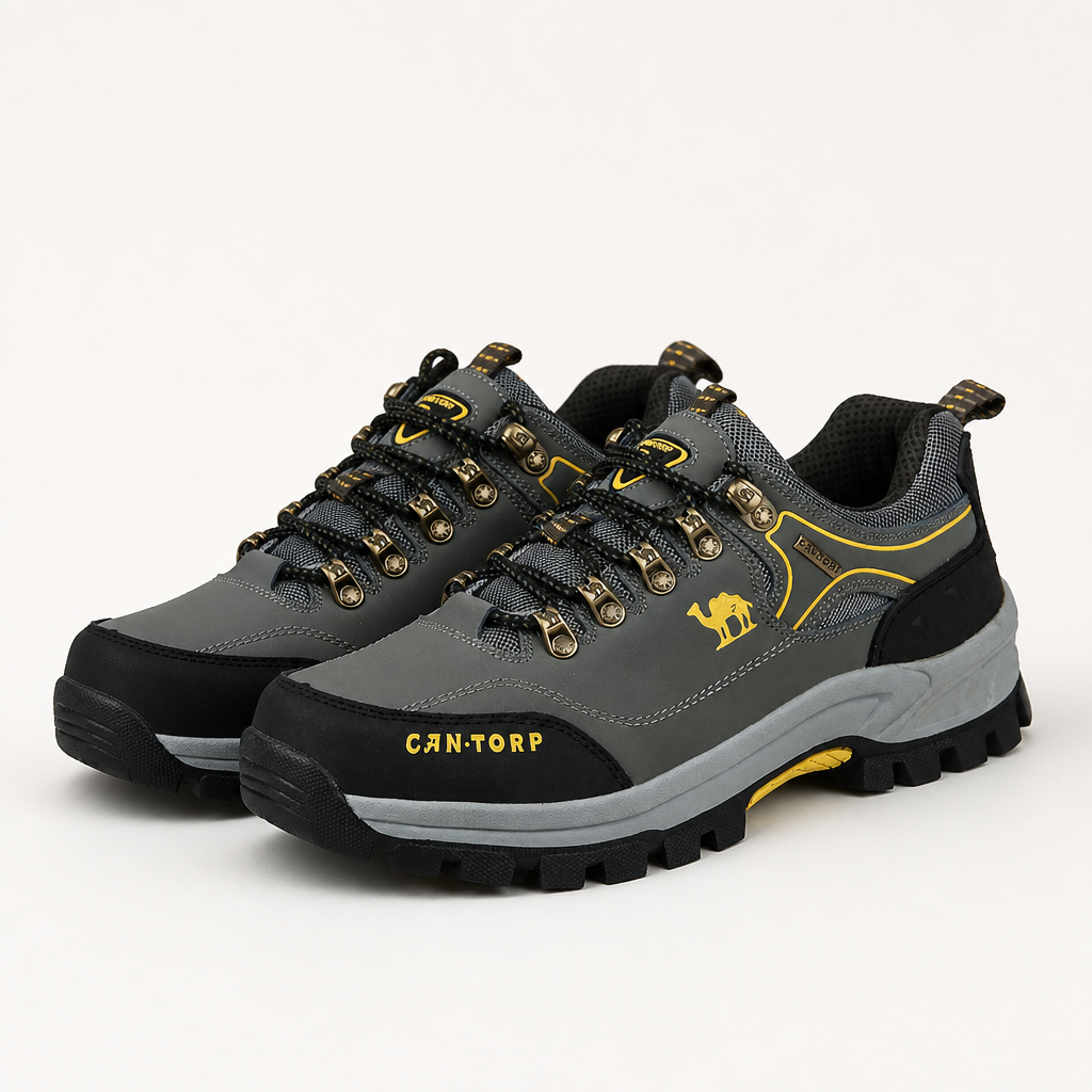 Duncan | Mens Waterproof Leather Walking Hiking Shoes, Grey 3