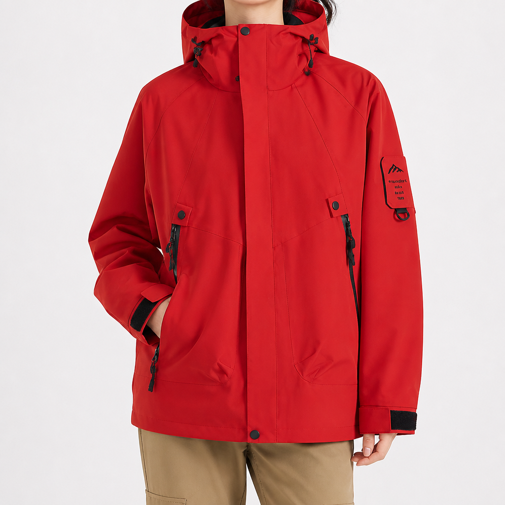 Rowan | Womens Waterproof 3 in 1 Hooded Jacket, Vermilion Red 2