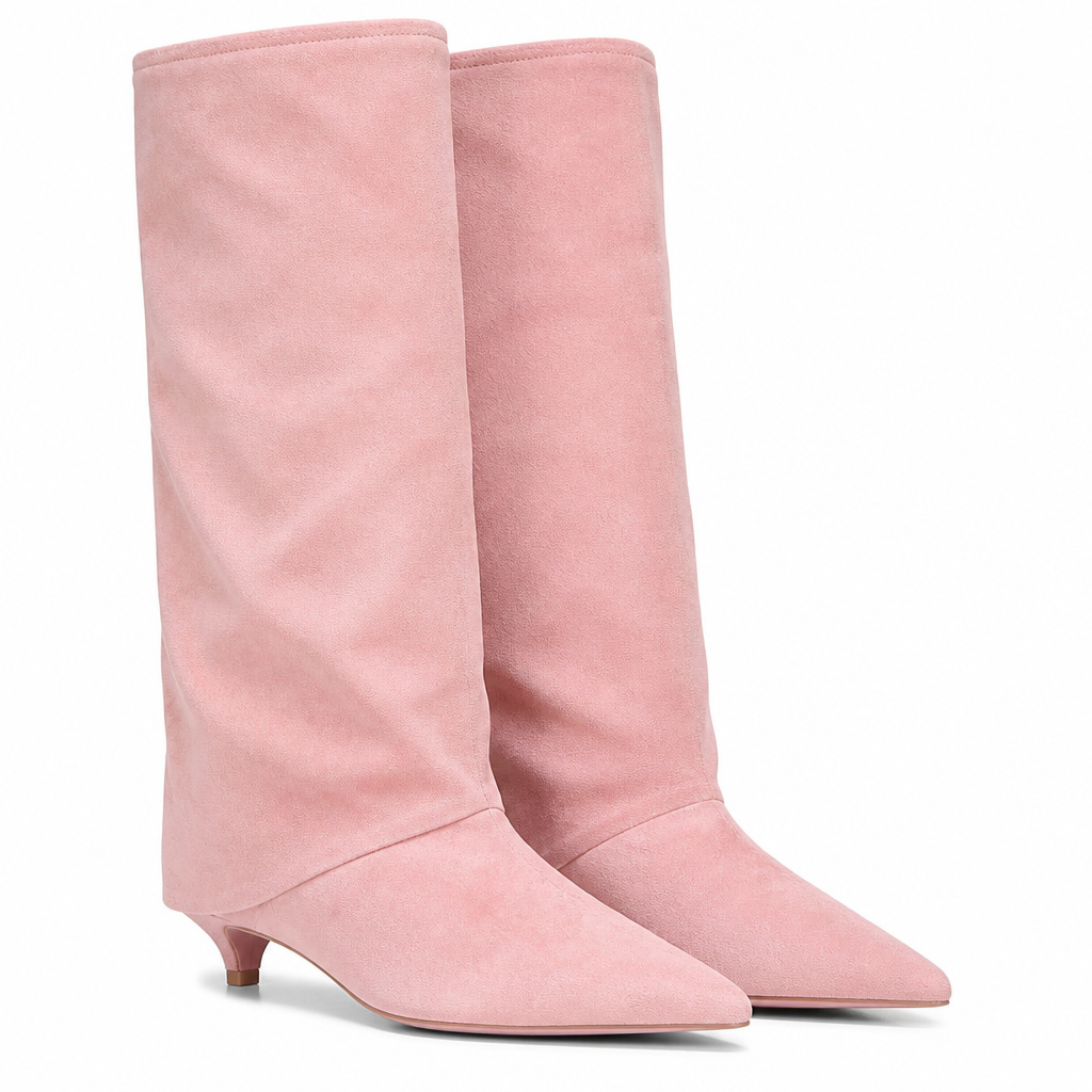 Zephyr | Womens Cowboy Boots Knee High Western Chunky Heel Long Boots Pink packshot
