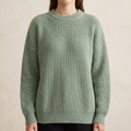 Blythe | Relaxed Chunky Cardigan Sweater Knit Crew Neck