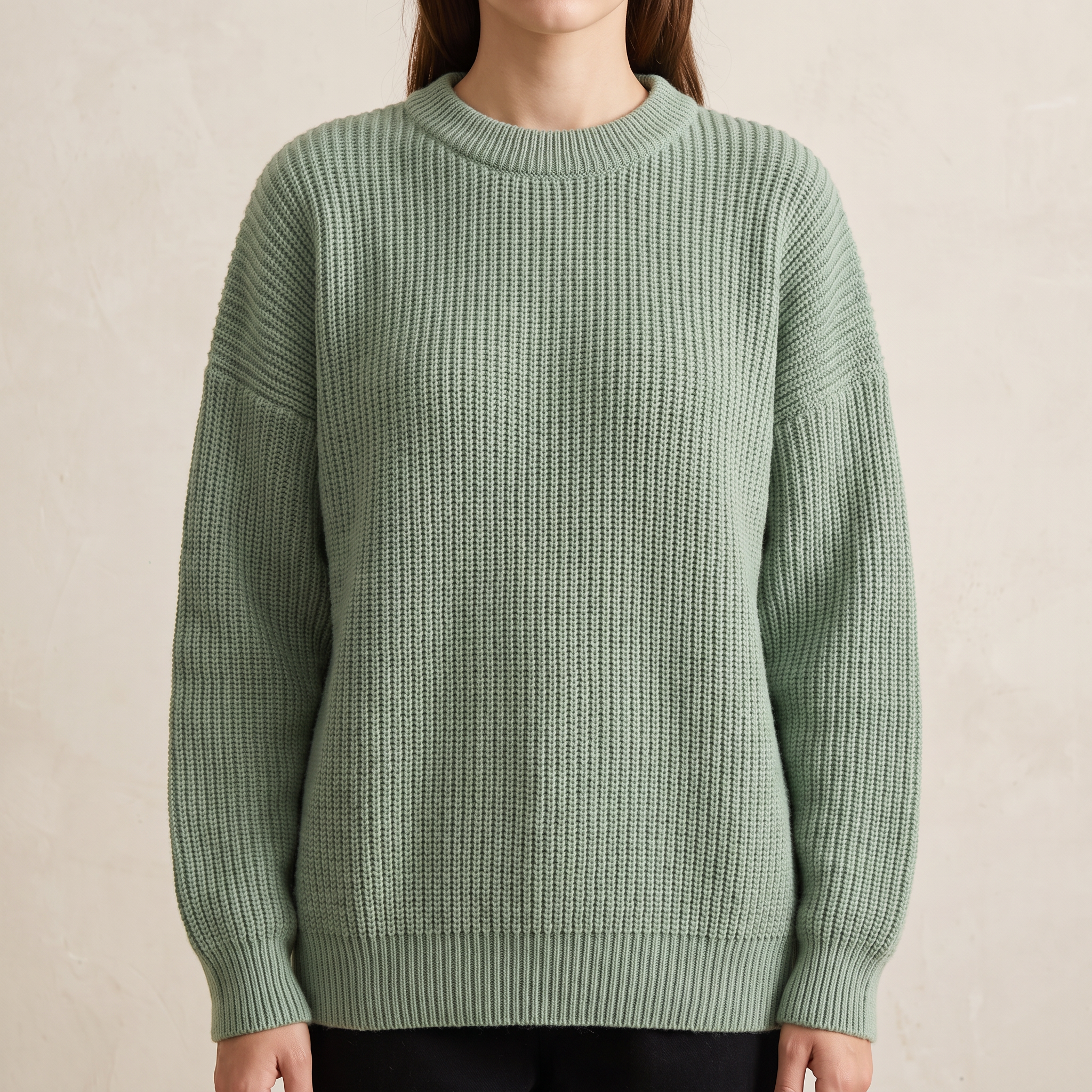 Blythe | Relaxed Chunky Cardigan Sweater Knit Crew Neck