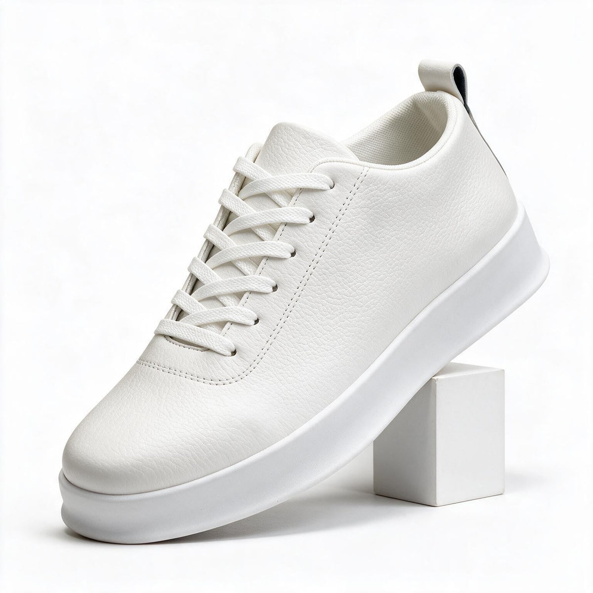 Carsten | Mens White Trainers Slip on Breathable Sports Shoes White 2 packshot