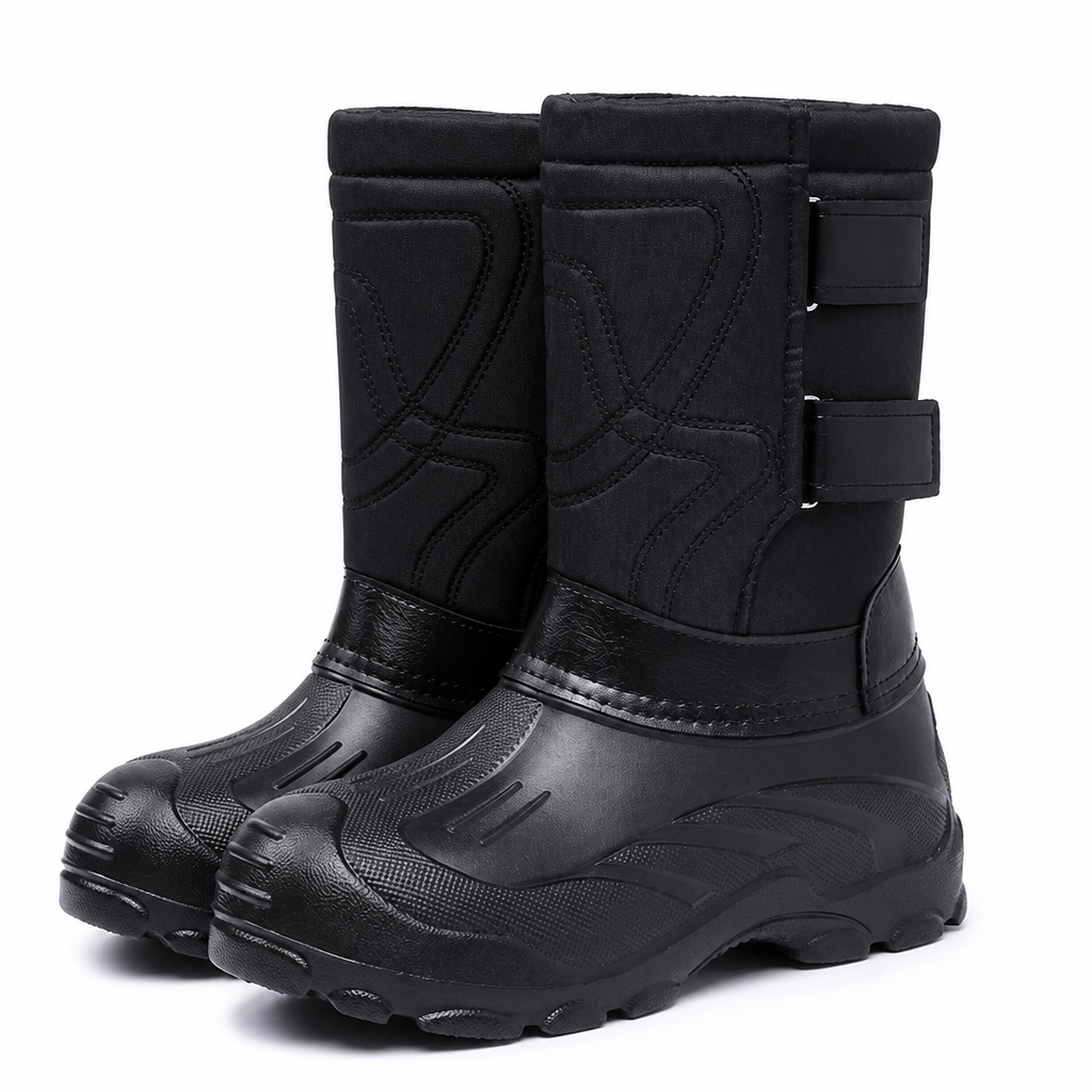 Florian | Mens Snow Boots Waterproof Fleece Lined Warm Winter Boots Black packshot