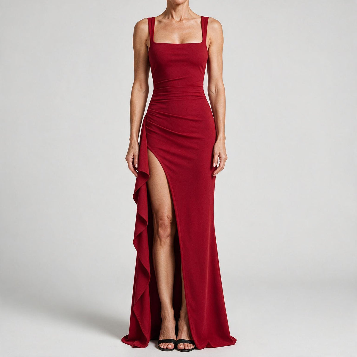 Ondine | Womens Wedding Guest Maxi Strapless Backless High Slit Dresses Red